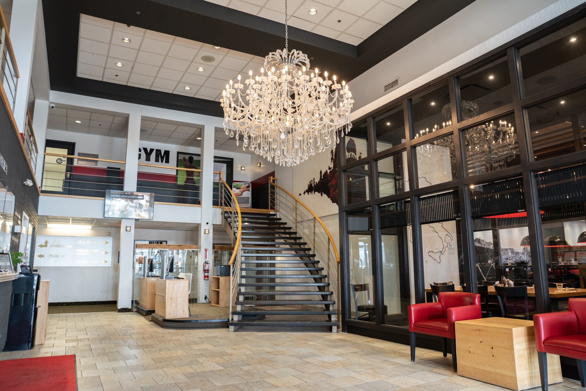 Lobby de l'Hôtel Énergie à Shawinigan